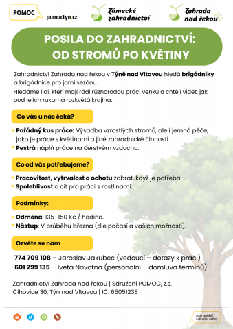 Zámecké zahradnictví hledá posily