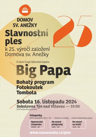 Slavnostní ples k 25. výročí založení Domova sv. Anežky